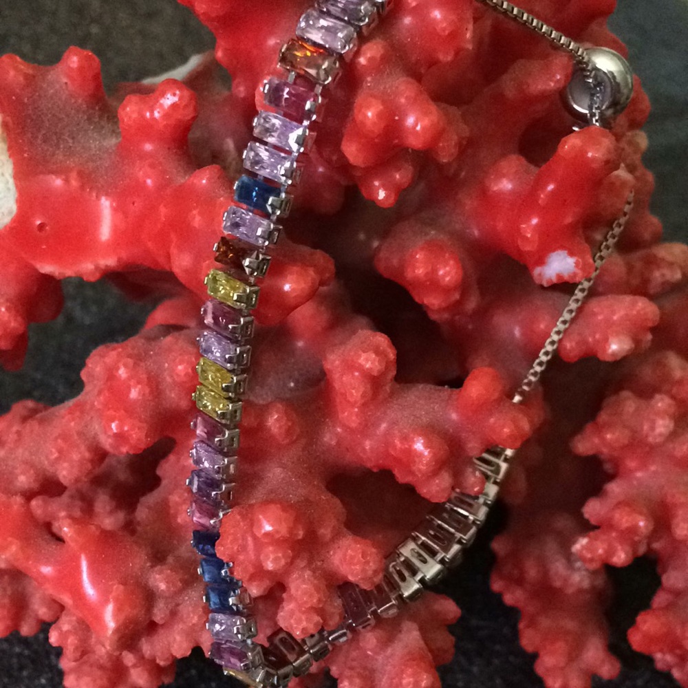 Multi stone sterling bracelet